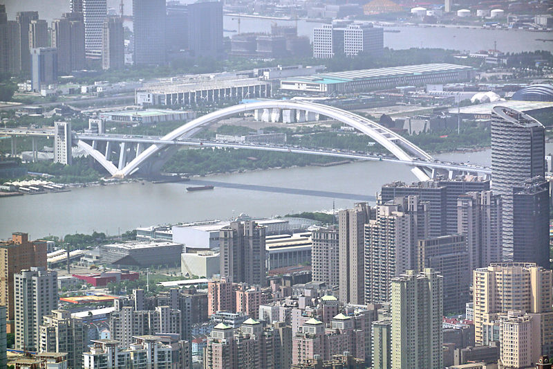 The Lupu steel arch bridge across the Huangpu River, Shanghai