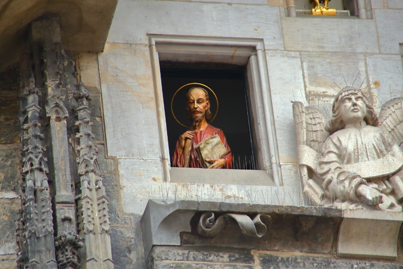 Czech Republic - Prague - On the hour the 12 Apostles appear above the Astronomical Clock on the Old Town Hall