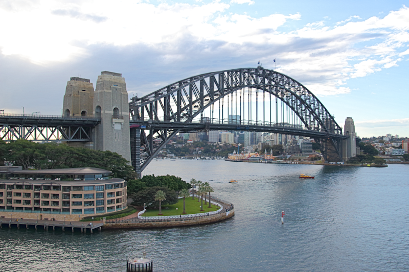 Sydney Harbour Bridge, from the deck of the Carnival Spirit