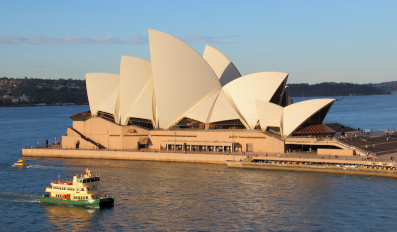 Sydney Opera House, from the deck of the Carnival Spirit