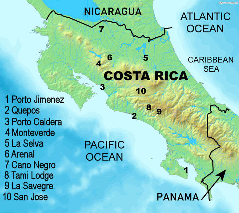 Costa Rica map