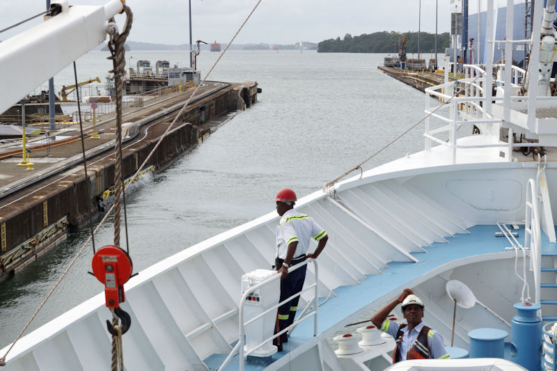 Leaving the Gatun Locks for the Gatun Lake