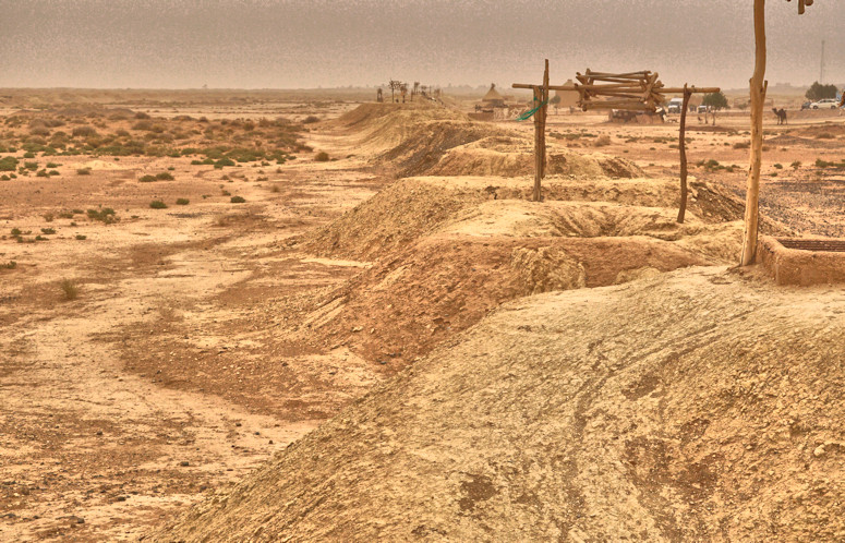 Dried up irrigation area near Merzouga