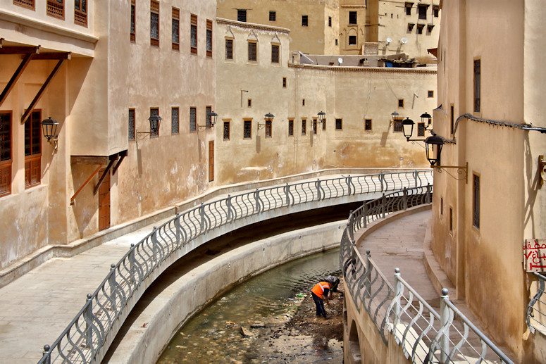 Activity on the River Fes, Fes, Morocco