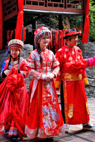 Demonstration of wedding celebration by Ba culture