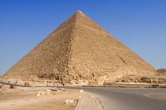 The Great Pyramid, Giza, Cairo. It is the largest Egyptian pyramid, tomb of pharaoh Khufu, 26th century BC.