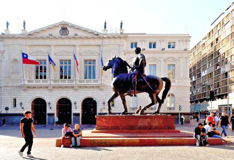 Santiago_Plaza de Armas_Pedro de Valdivia, the Spanish conquistador who founded the city in 1541