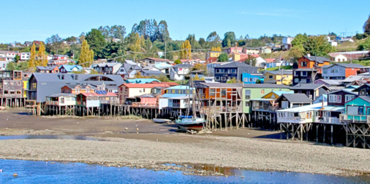 Stilt houses (palafitos). Castro, Chile
